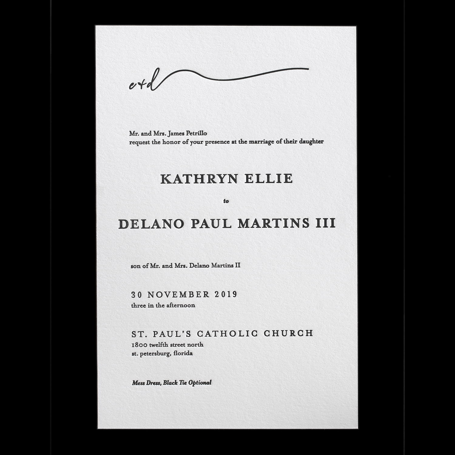 letterpress wedding invitations tampa